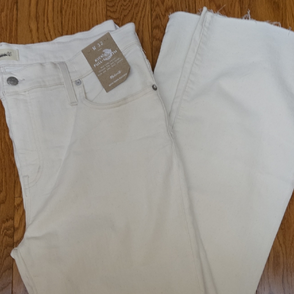 Madewell Cream Straight Leg Jeans
